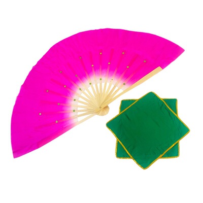 七级俏兰花舞扇舞协考级手绢八级花鼓灯道具十级茶山放歌仿真丝扇