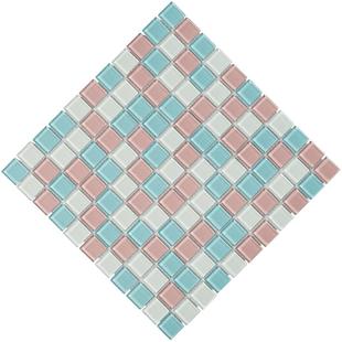 KASARO粉彩色马赛克瓷砖水晶玻璃卫生间浴室墙贴电视背景墙自粘贴