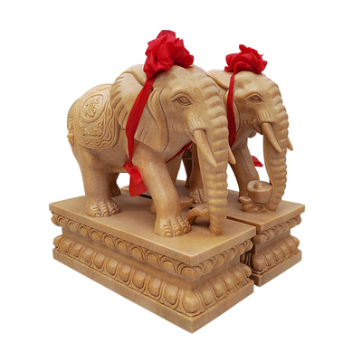 招财镇宅汉白玉石雕大象风水石像