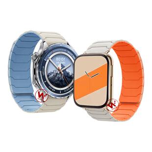 适用OPPOwatchX2手表带watchS铠甲磁吸硅胶表带watch4pro运动watch3pro腕表带watch2女生夏季男士透气秋冬