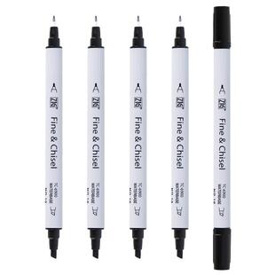 日本Kuretake吴竹双头点柱笔马克笔黑色点柱笔水性快题画建筑柱子记号笔0.8mm-4.0mm圆平斜方头双头笔