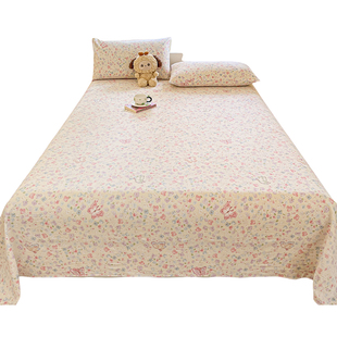 双层纱床单单件180x200宿舍非100全棉纯棉被单枕套三件套四季通用