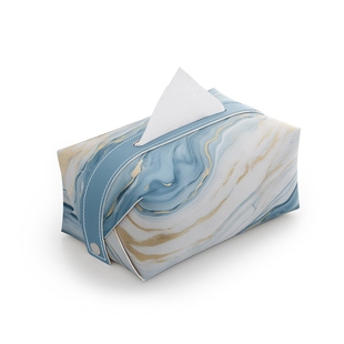 ins大理石极简风皮质抽纸盒抽纸袋客厅茶几办公室创意纸巾盒轻奢