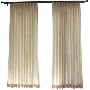 原素 中式亚麻窗帘加厚自然风格 法式简约日式侘寂风半遮光定制