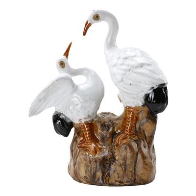 假山摆件小仙鹤吸水石上水石配件造景微景观小型客厅流水园艺用品