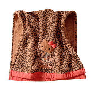 可爱豹纹猫咪加厚干发帽女超强吸水速干包头发毛巾珊瑚绒浴帽学生