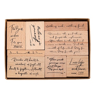 手迹私藏手帐印章套装ins高颜值复古手写英文书法素材diy装饰印戳