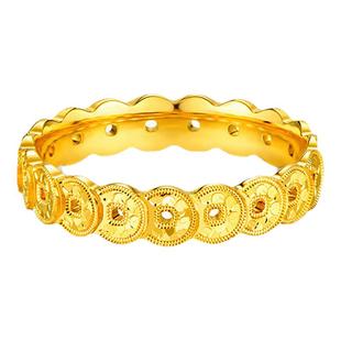 金至尊钱串子黄金戒指女2025新款足金999戒指铜钱金指环生日礼物