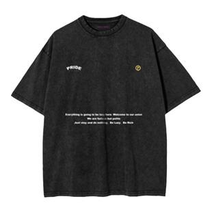 【黄曦彦同款】PRIDE UNION 2024初秋纯棉撞色印花宽松水洗TEE