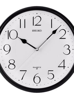 日本精工SEIKO11寸挂钟北欧现代简约客厅办公跳秒经典圆形QXA651