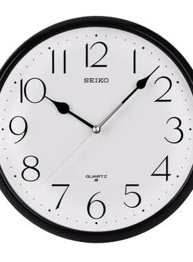 日本精工SEIKO11寸挂钟北欧现代简约客厅办公跳秒经典圆形QXA651