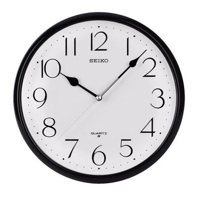 日本精工SEIKO11寸挂钟北欧现代简约客厅办公跳秒经典圆形QXA651