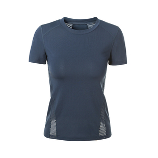 网眼修身跑步运动服T恤健身训练吸汗速干衣女紧身短袖瑜伽服上衣