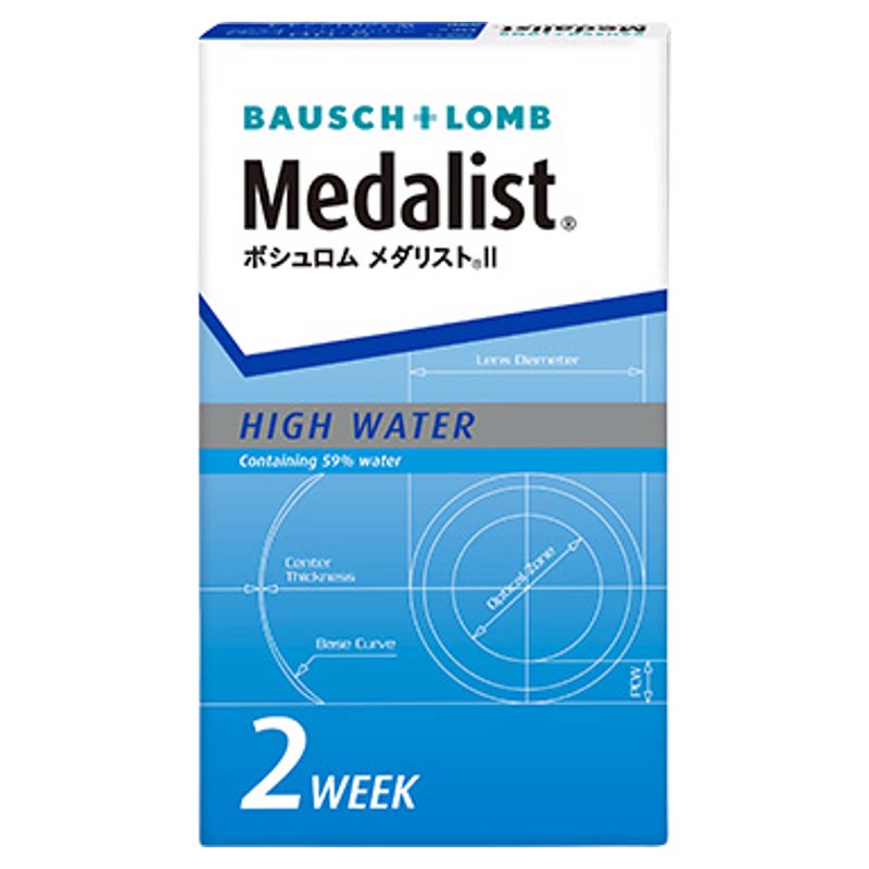 博士伦Medalist双周抛2盒12片半月抛透明近视隐形眼镜