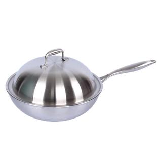 德国304不锈钢炒锅无涂层少烟26cm28cm30cm32cm34cm36cm38cm40cm