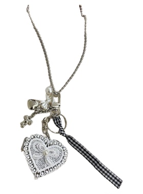 EmoPluto「白巧朗姆」蕾丝爱心项链小众设计感甜美可爱毛衣链2026