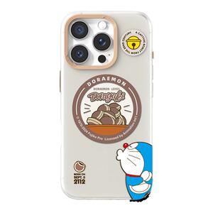 ROCK哆啦A梦适用苹果16promax手机壳新款iPhone15Pro保护套14pm磁吸Magsafe高级卡通可爱不会撞壳硬男女情侣