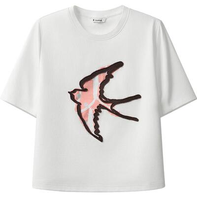 播商场同款Houzichao联名T恤女夏秋休闲印花可露丽短袖BDR3YD1772