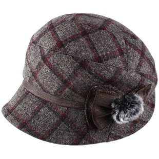 中老年妈妈帽子女冬季老年人奶奶保暖冬帽老太太老人洋气毛呢盆帽