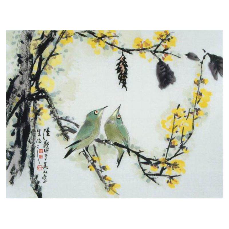 朵云轩木版水印 陆抑非 腊梅绣眼 非遗 国画装饰