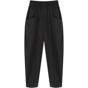 布琳达女裤夏季新款哈伦裤子女薄款七分裤宽松休闲八分垂感萝卜裤