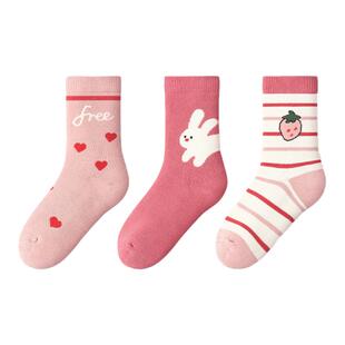 尼多熊儿童袜子冬季加厚棉袜保暖加绒毛圈袜女童袜子中筒袜中大童