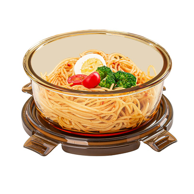 高硼硅玻璃饭盒微波炉加热专用碗上班族餐盒圆形保鲜水果便当盒