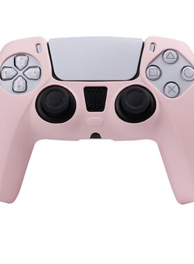 PS4/PS5/Xbox One游戏手柄保护套 硅胶防滑粉色可爱送猫爪摇杆帽
