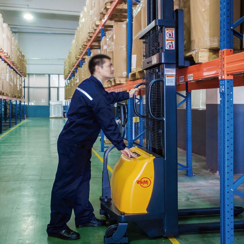 西林叉车半电动堆高车 1.0吨1.5吨升降地牛堆高叉车液压装卸车