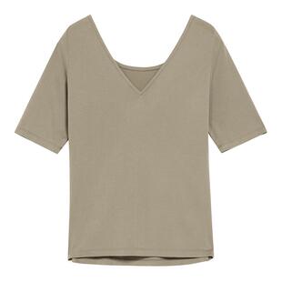 BLUE ERDOS大圆领莫代尔混纺短袖T恤女上衣B245H1024