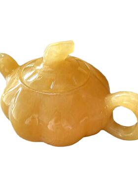 天然玉石茶具米黄玉套装摆件客厅