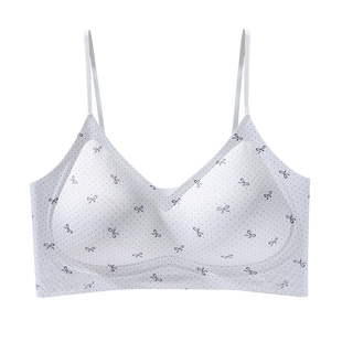 高中生碎花内衣女无钢圈细肩带舒适不勒承托软支撑收副乳背心文胸