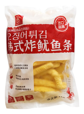韩式油炸鱿鱼条裹粉鱿鱼棒小吃