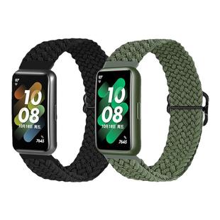 适用华为手环10/9/8滑扣编织表带7/NFC磁吸扣运动智能手表七代编织材质男女款非原装配件替换腕表带春夏