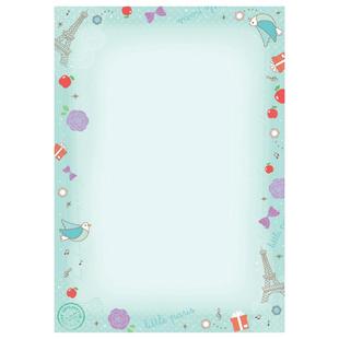 混色装A4纸彩色打印纸漂亮带花纹图案有花边边框背景的信纸信封好看创意作文纸SEASON可爱幼儿园空白卡通彩纸