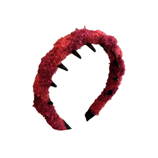 红色毛绒发箍女款秋冬2025新款高颅顶洗脸专用头箍压发卡发捆头饰