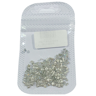 美甲高品雪花菱形迷你平底小锆石 银白色混装指甲穿戴甲配饰品898