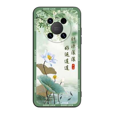 适用华为mate40pro山水画保护套