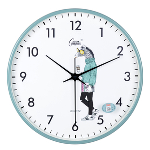 康巴丝墙上网红卡通挂钟客厅挂表现代简约钟表大气家用石英钟