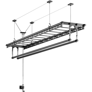 手摇晾衣架阳台家用手动四杆晒衣长杆室内双衣被同晒自动折叠升降