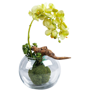 晶华造花仿真花艺蝴蝶兰家居花艺摆件样板房洽谈桌花小摆件装饰品