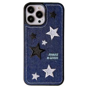 玩胜 高级感牛仔布刺绣五角星iphone17promax苹果14手机壳15新款16pro女12秋冬季13pm小众风硅胶创意防摔软壳