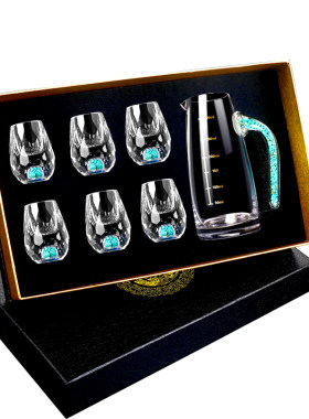 绿松石水晶玻璃钻石白酒杯分酒器