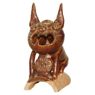 瓦猫中号云南非遗土陶屋顶摆件原创中式泥塑纯手工制途中破损包赔