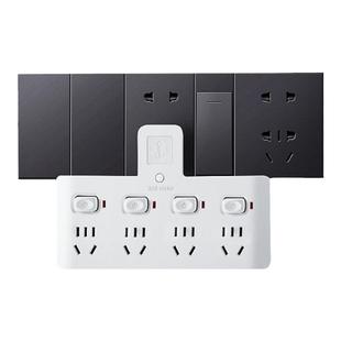 海锚插座多功能多孔插板头不带线无线一转多插座转换器排插排133T