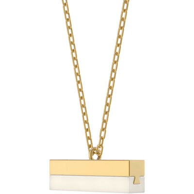 DOVETAIL/卯时穿带经典燕尾榫18K金和田玉项链 气质 高级