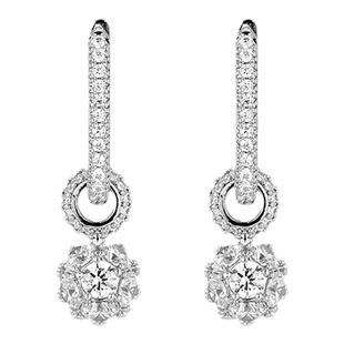 KREAM 满钻锆石圆球吊坠耳圈男嘻哈潮女耳环欧美情侣耳坠同款