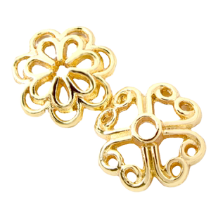 18K包金手串花托手链diy饰品花帽配件材料包隔珠金色串珠隔片配饰