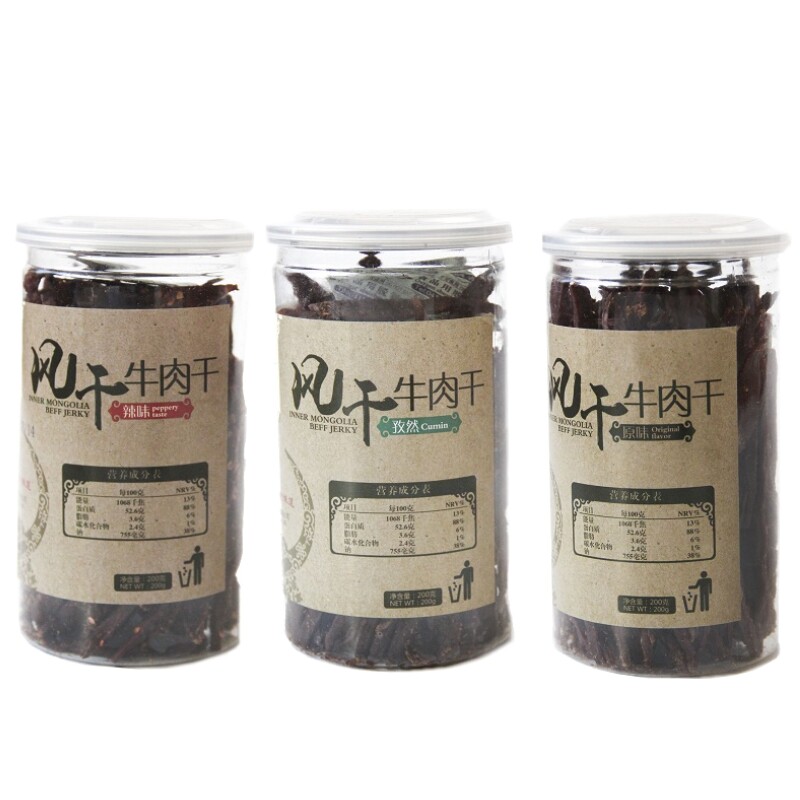 罐装乌兰河超干细条牛肉干原味