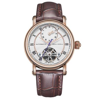 海鸥表双时区镂空飞轮表